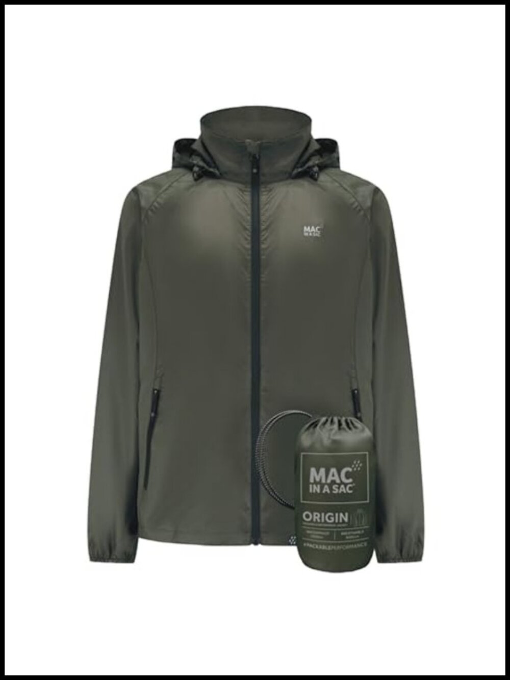 Men's Packable Waterproof Rain Jacket Lightweight Hooded Raincoat
